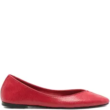 Кожаные балетки под змеиную кожу