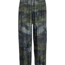 прямые брюки с кулиской и принтом