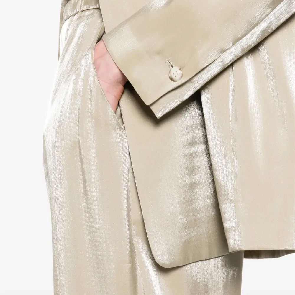 Брюки с эффектом металлик