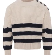 Полосатый свитер с пуговицами