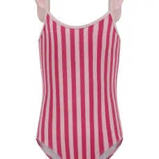 Полосатый купальник с оборками