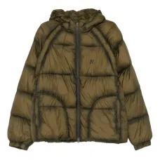 Прозрачный пуховик с капюшоном