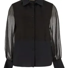 Рубашка с полупрозрачными рукавами