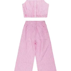 комплект из рубашки и полосатых брюк