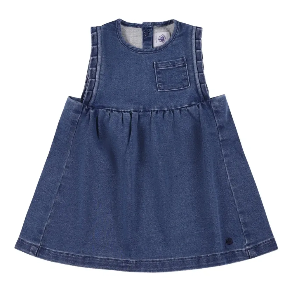 джинсовое платье без рукавов