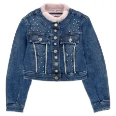 джинсовая куртка с кристаллами