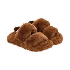 Сандалии с искусственным мехом