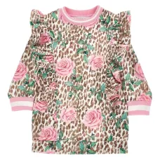 платье с оборками и цветочным принтом