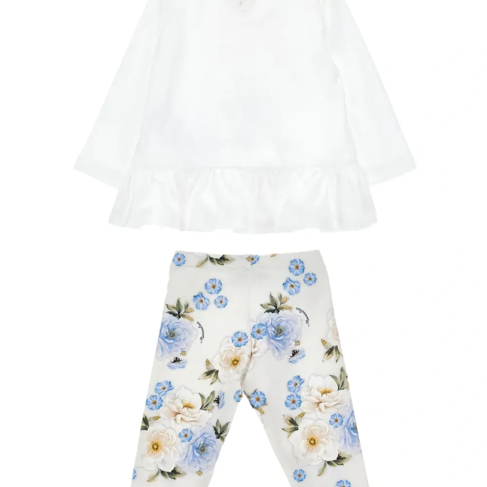 Комплект из топа и брюк с цветочным принтом Комплект из топа и брюк с цветочным принтом