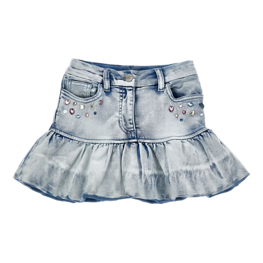 джинсовая рубашка с оборками