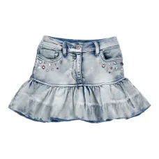 джинсовая рубашка с оборками