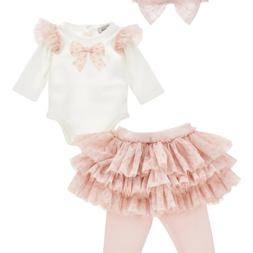 комплект из топа и брюк с бантами