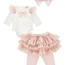 комплект из топа и брюк с бантами
