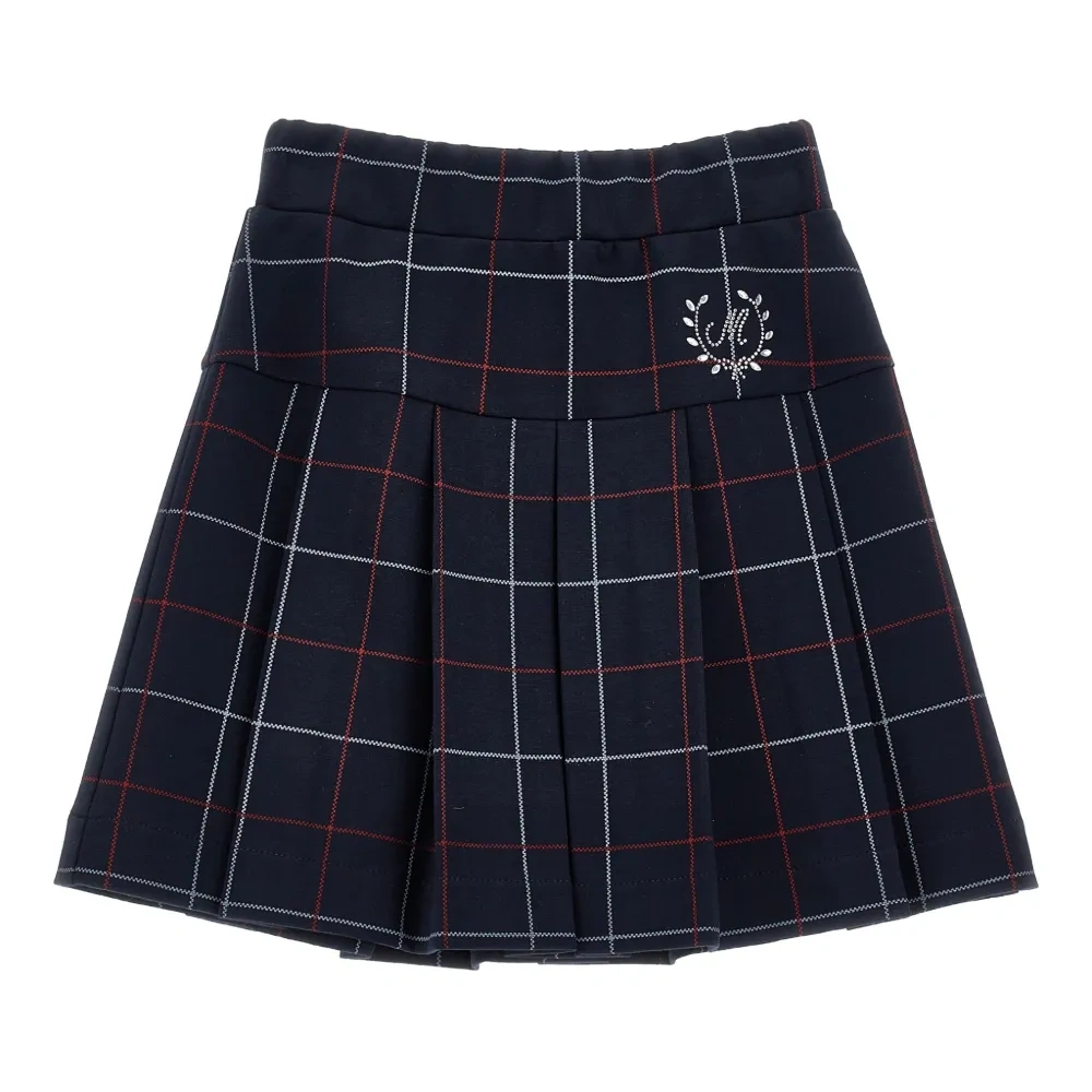 Клетчатая юбка мини со складками