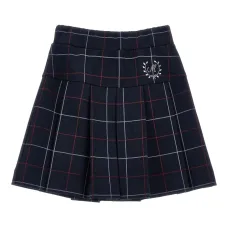 Клетчатая юбка мини со складками Клетчатая юбка мини со складками