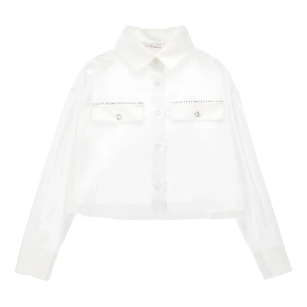 Укороченная рубашка на пуговицах