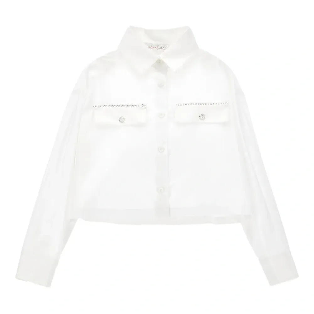 Укороченная рубашка на пуговицах