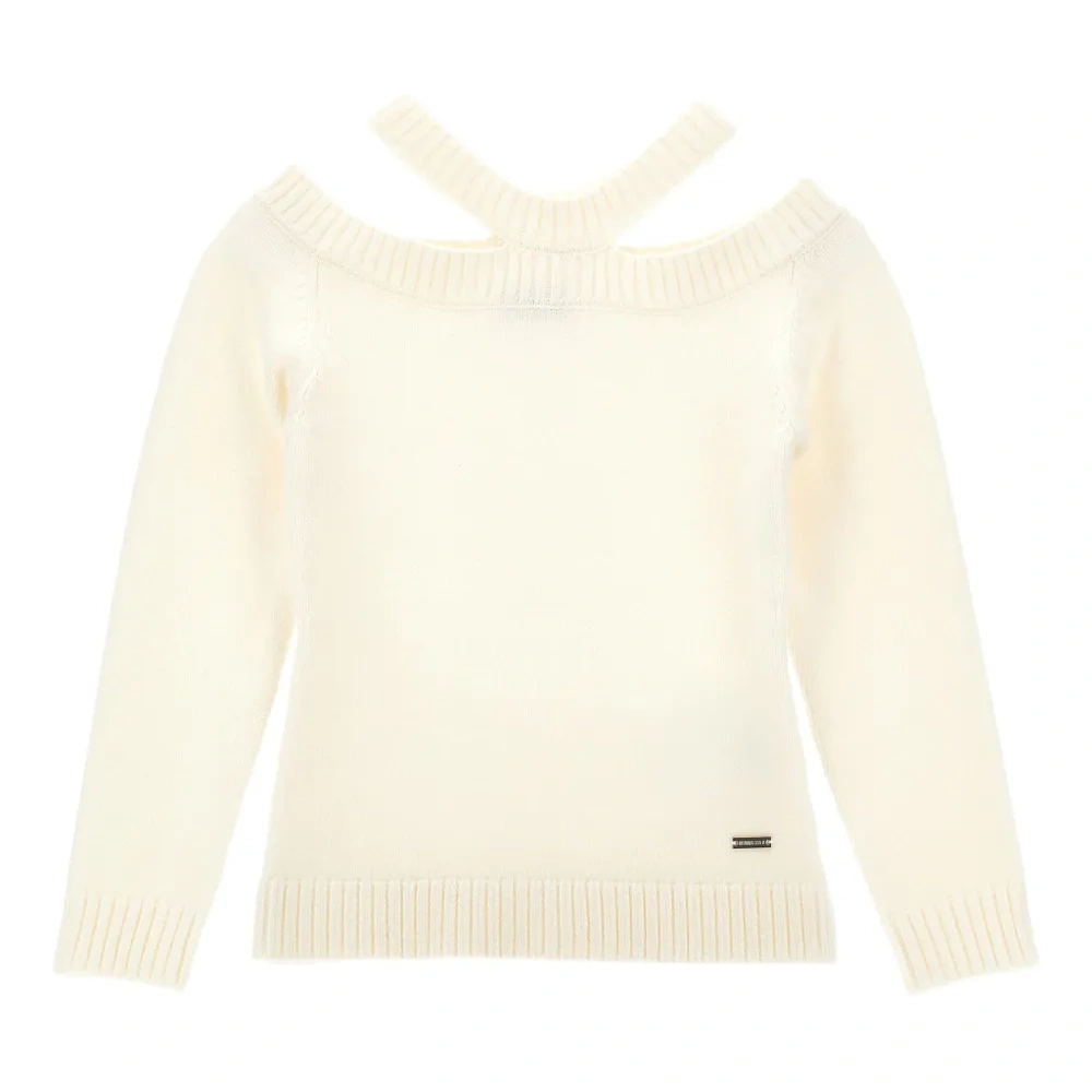 свитер с вырезом халтер