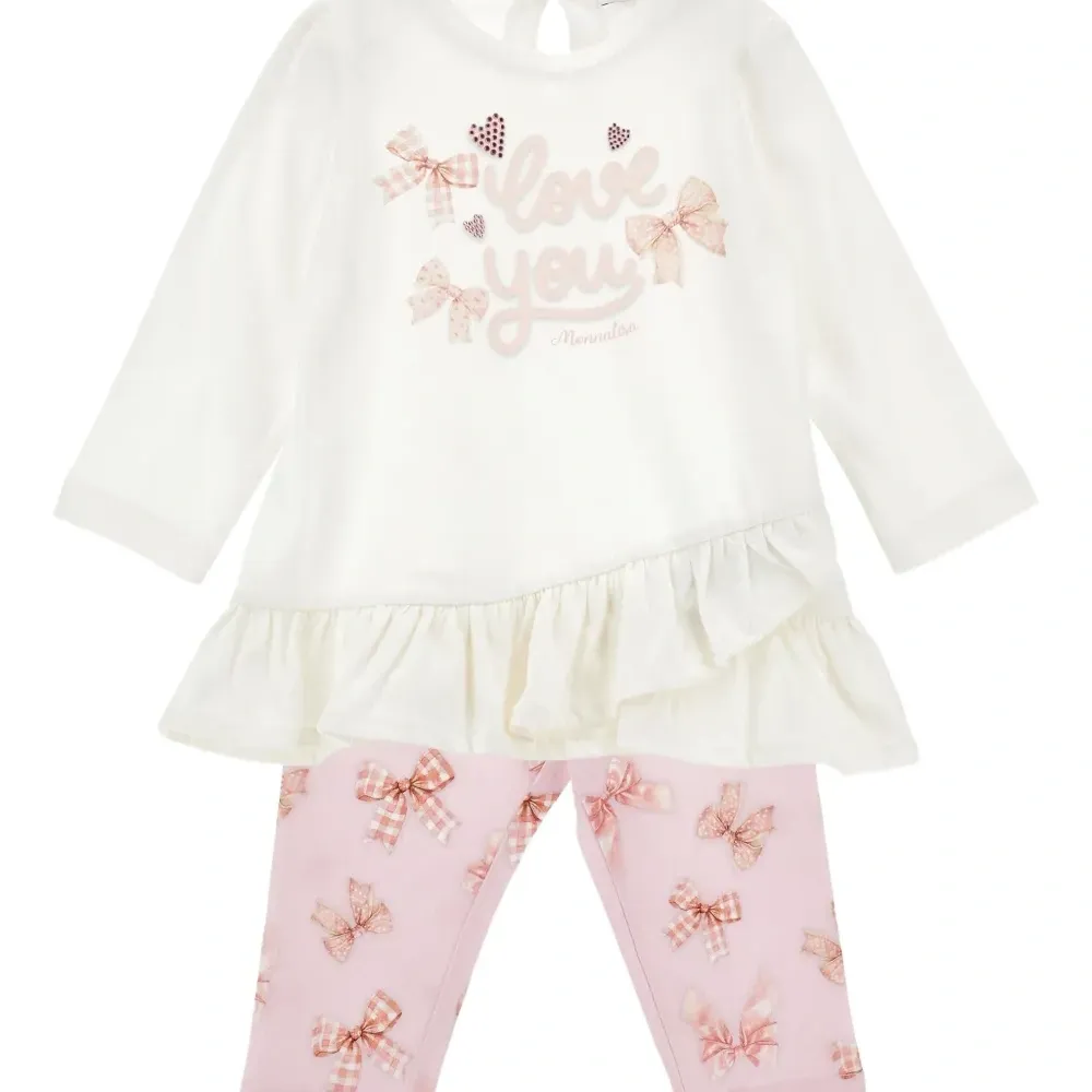 комплект из топа и брюк с принтом