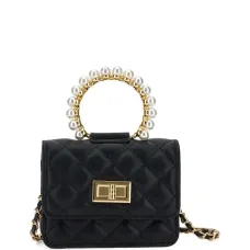 Стеганая сумка на плечо с декорированной ручкой