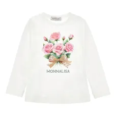 топ с длинными рукавами и цветочным принтом