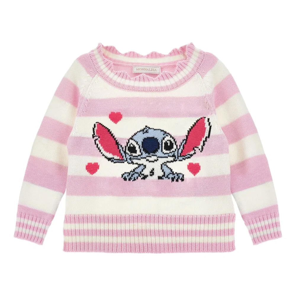 Полосатый свитер с оборками