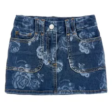 Джинсовая юбка с принтом