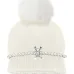 Шапка бини с помпоном и искусственным жемчугом Шапка бини с помпоном и искусственным жемчугом