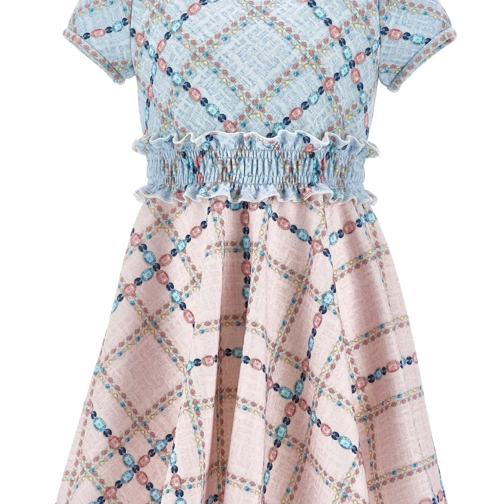 клетчатое платье со сборками