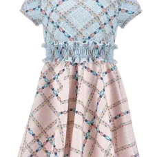 клетчатое платье со сборками