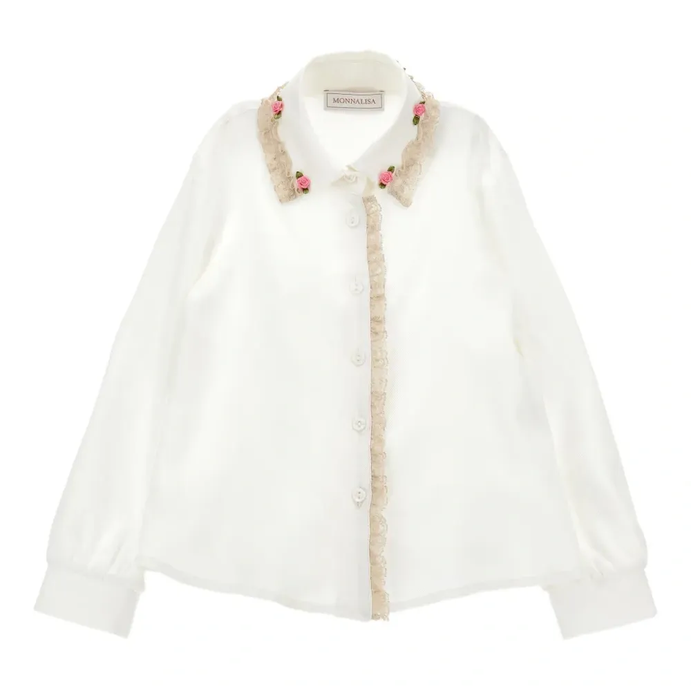 блузка с цветочным декором