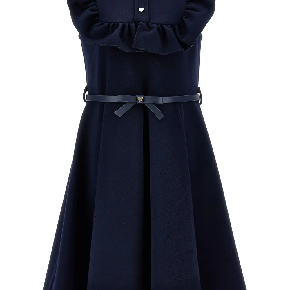 Платье с оборками и поясом