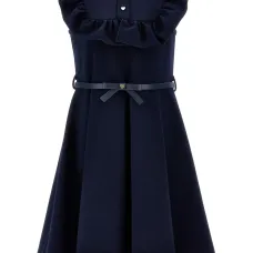 Платье с оборками и поясом