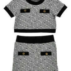 Трикотажный комплект из джемпера и брюк Трикотажный комплект из джемпера и брюк