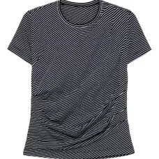 Полосатая футболка с плиссированной вставкой