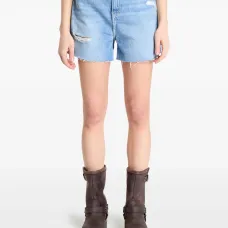 Джинсовые шорты с эффектом потертости