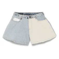 Джинсовые шорты с контрастной вставкой