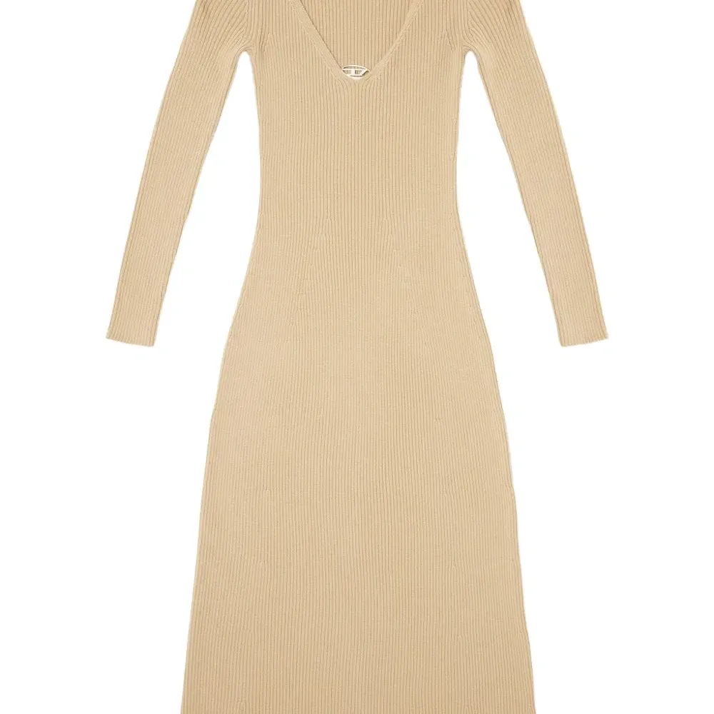 Платье миди в рубчик