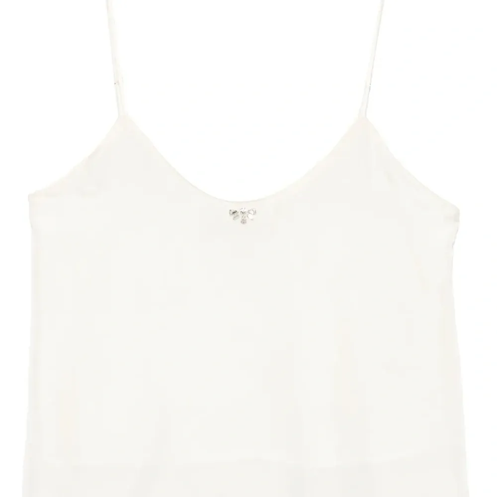 Шелковый топ с кристаллами