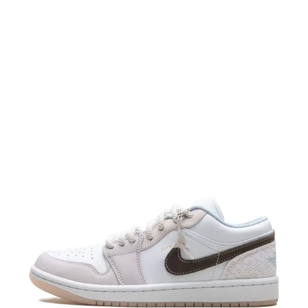 кроссовки Jordan 1 Low White/White/Light Soft Pink/Ironstone