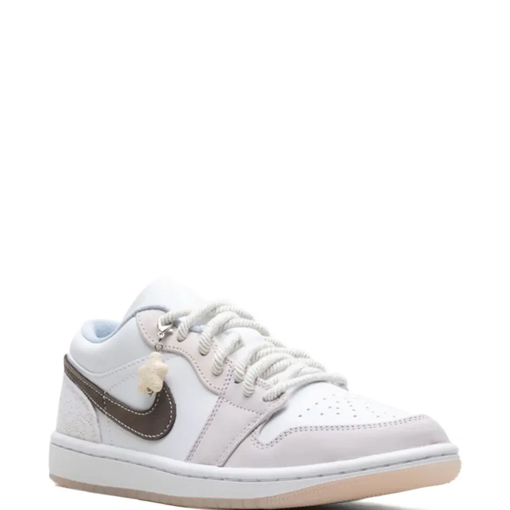 кроссовки Jordan 1 Low White/White/Light Soft Pink/Ironstone
