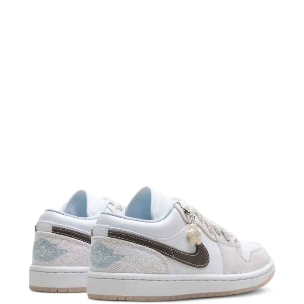 кроссовки Jordan 1 Low White/White/Light Soft Pink/Ironstone