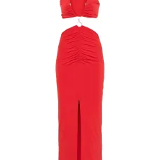 Платье макси с вырезом