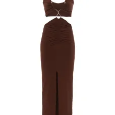 Платье макси с вырезом