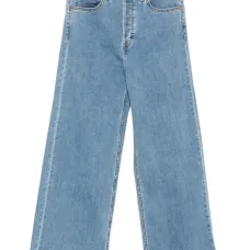 Джинсы широкого кроя с завышенной талией