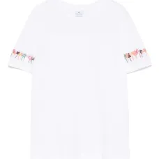 Футболка с цветочной вышивкой Футболка с цветочной вышивкой