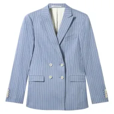Льняной блейзер в тонкую полоску