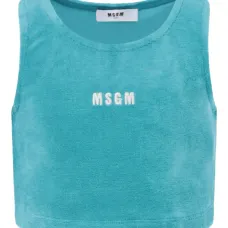 Укороченный топ с вышитым логотипом