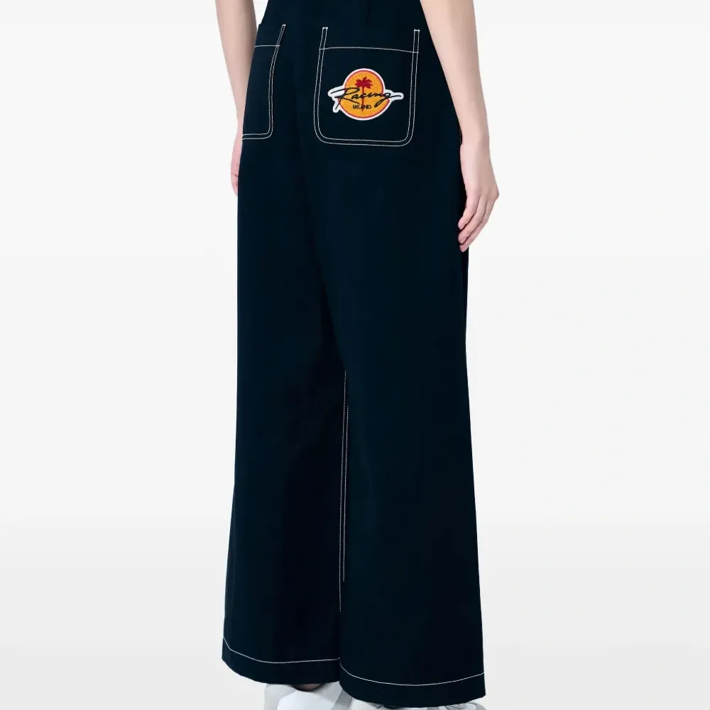 брюки с контрастной строчкой