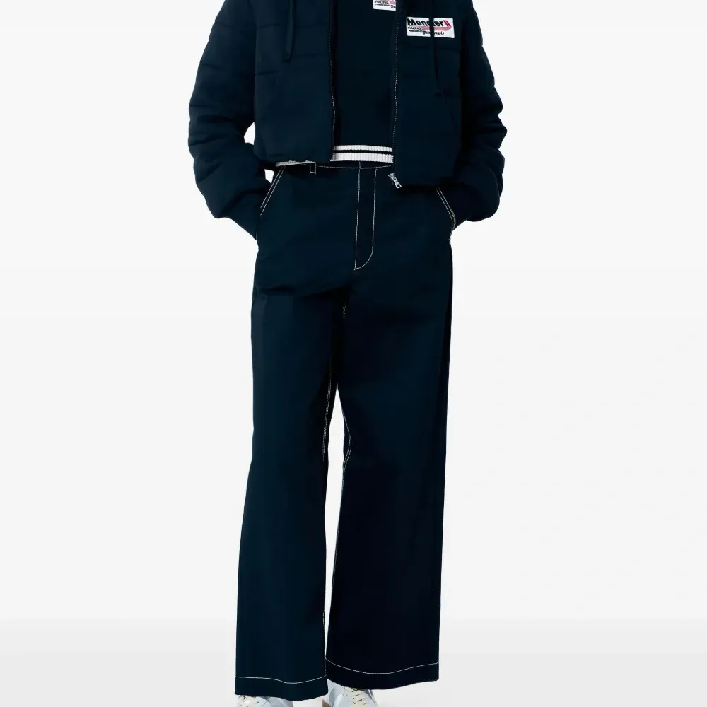 брюки с контрастной строчкой